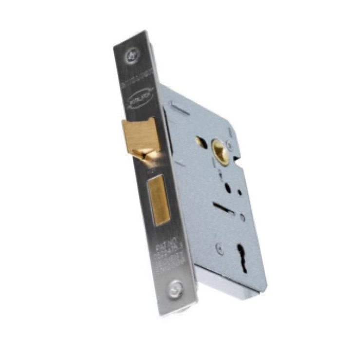 Intelligent Hardware 51.05 65mm 3 Lever Mortice Sash Lock in Polished Stainless Steel
