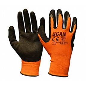 Orange Foam Latex Coated Glove 13g Large