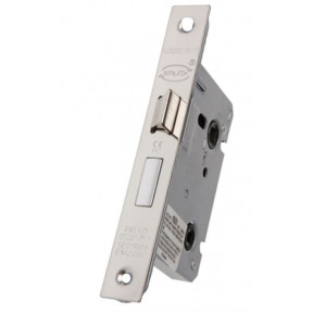 Intelligent Hardware E-Series 65mm Mortice Bathroom Lock in Nickel Plated - Square Forend