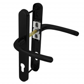Schlosser Technik 92mm 210mm UVPC Door Lever Lever Sprung Door Handle Set - Black