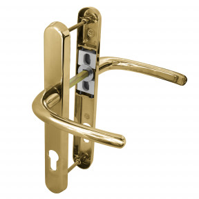 Schlosser Technik 92mm 210mm UVPC Door Lever Lever Sprung Door Handle Set - PVD Gold