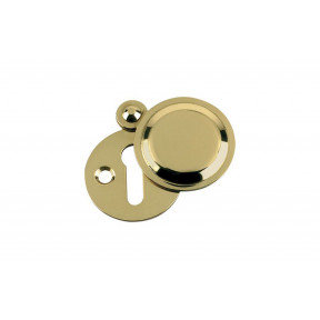 Key escutcheon with cover - Polished Brass