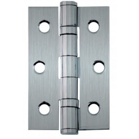 Ball Bearing Butt Hinge - Polished Stainless Steel (Pair) - 75mm x 50mm - Square Corners