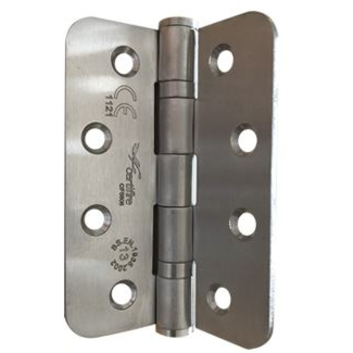 IH Retail 1.5 Pair of CERTIFIRE Fire Door Grade 13 Hinge Ball Bearing SS201 Radius (3 hinges per pack) - 102 x 76 x 3mm Satin Stainless - Blister Packed