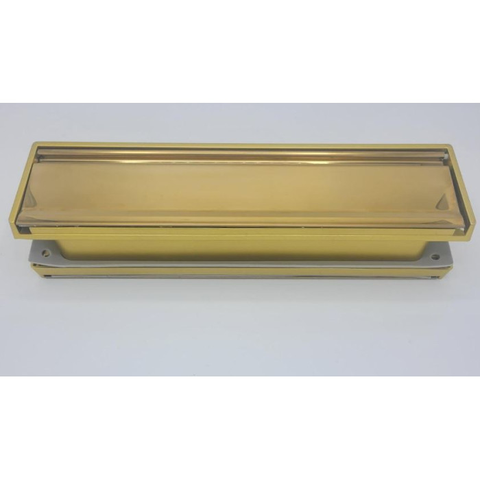 12" x 3" Intelligent Hardware 12 Inch Evershine Brass Sleeved Standard Letterplate - Brass