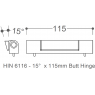 15° degree 2D Adjustment Butt Hinge - White