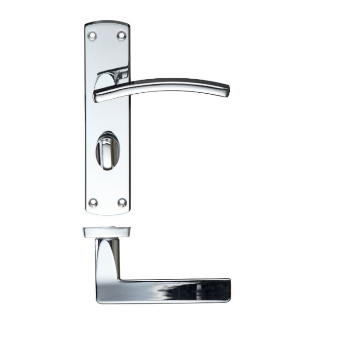 Toledo Lever on bath Door Handle set POLISHED CHROME