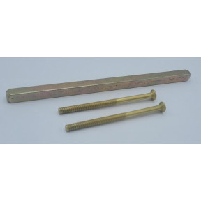 Spindle pack - Brass / Nickel.  With 1 x 8mm sq x 160mm long spindle & 2 x handle screws at 80mm long.