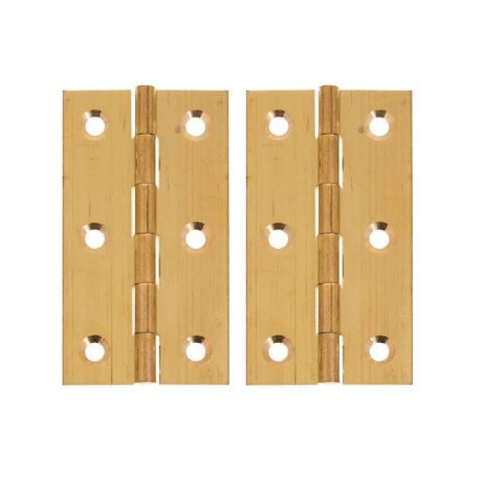Self Colour Brass 76mm Solid Drawn Hinge (pair)