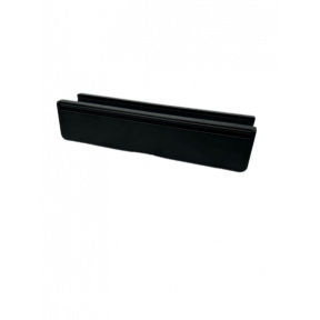 12" x 2.75" Door Letterplate Black ABS Frame Aluminium Flap - Black