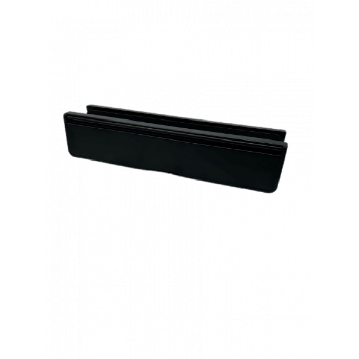 12" x 2.75" Door Letterplate Black ABS Frame Aluminium Flap - Black