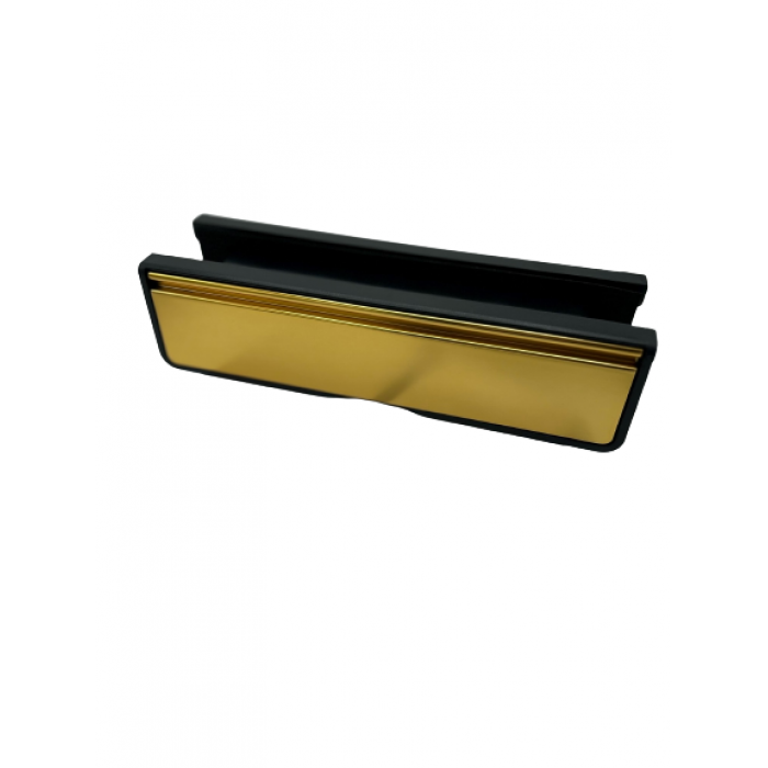 10" x 2.75" Door Letterplate Black ABS Frame Aluminium Flap