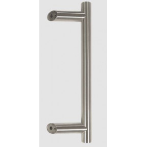Pull Handle - 600mm Offset  400mm centres including 2 fixings with bolts - Satin Stainless Steel 316 E Series
