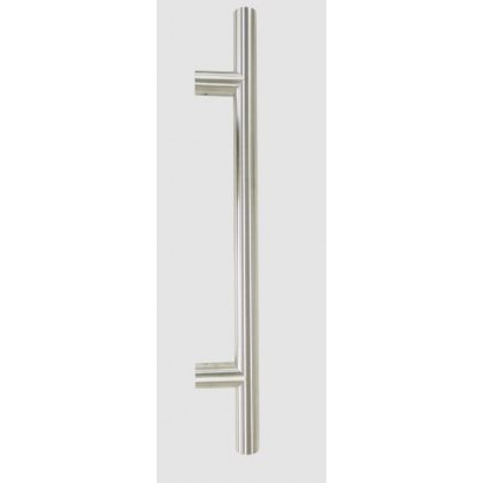 Pull Handle - 400mm Straight  300mm centres including 2 fixings with bolts - Satin Stainless Steel 316 Classic Range
