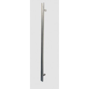 Pull Handle - 1500mm SQUARE SHAPE Straight including 2 fixings with bolts - Satin Stainless Steel 316 - 38mm Diameter