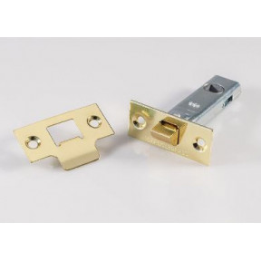 76MM CE Bolt Through TUBULAR MORTICE LATCH SQUARE ROSE Electro Brass