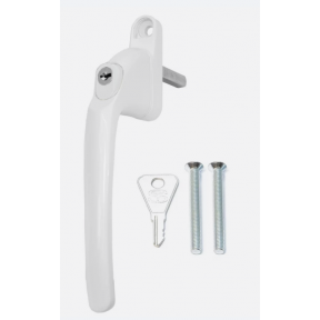 Schlosser Technik Inline Key Locking 55mm Espag Window Handle - White