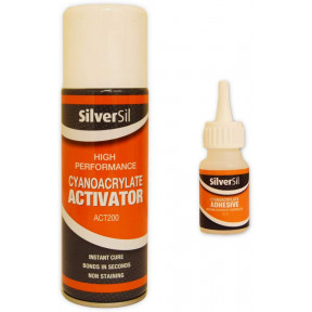 Silversil Super Glue 50g and Activator 200ml - Fast Setting Superglue with Accelerator