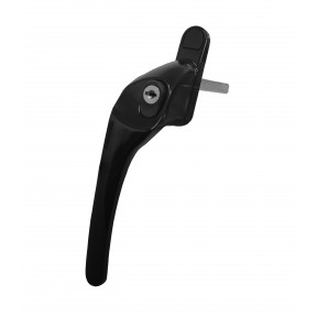 Schlosser Technik Left Hand Cranked Offset Espag Key Locking Window Handle - Black