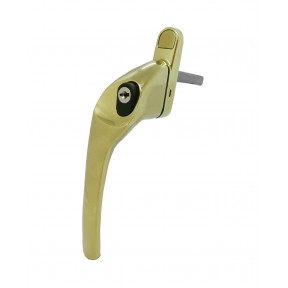 Schlosser Technik Left Hand Cranked Offset Espag UPVC Key Locking Window Handle - Gold