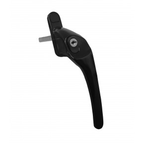 Schlosser Technik Right Hand Cranked Offset Espag Key Locking Window Handle - Black