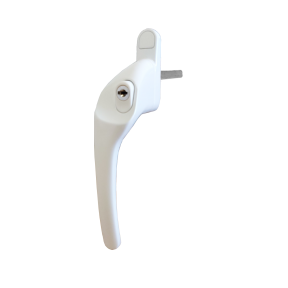 Schlosser Technik Left Hand Cranked Offset Espag Key Locking Window Handle - White