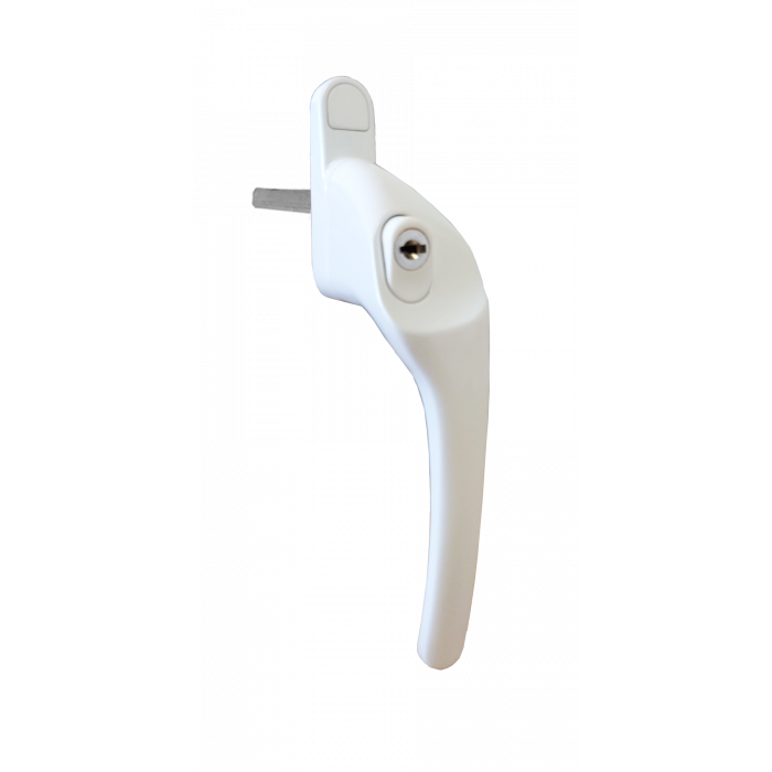 Schlosser Technik Right Hand Cranked Offset Espag Key Locking Window Handle - White