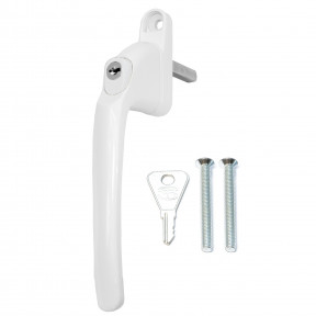 PVC-u Espag Inline 40mm Spindle Key Locking Window Handle - White