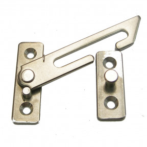 Concealed Stainless Steel Window Restrictor Short Arm Right Handed with Stud Plate