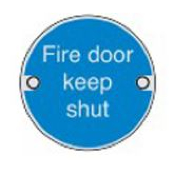 FIRE DOOR KEEP SHUT SIGN - FDKS – 75mm x 1.5mm Centre to Centre 64mm (LL-60 601 SS7)