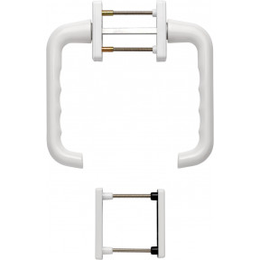 Locking Tilt and Slide Patio Door Handle Set with Escutcheons - White