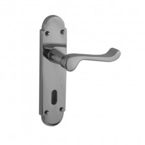 Oxford Lever on Lock Backplate Internal Door Handle Set - Satin Chrome
