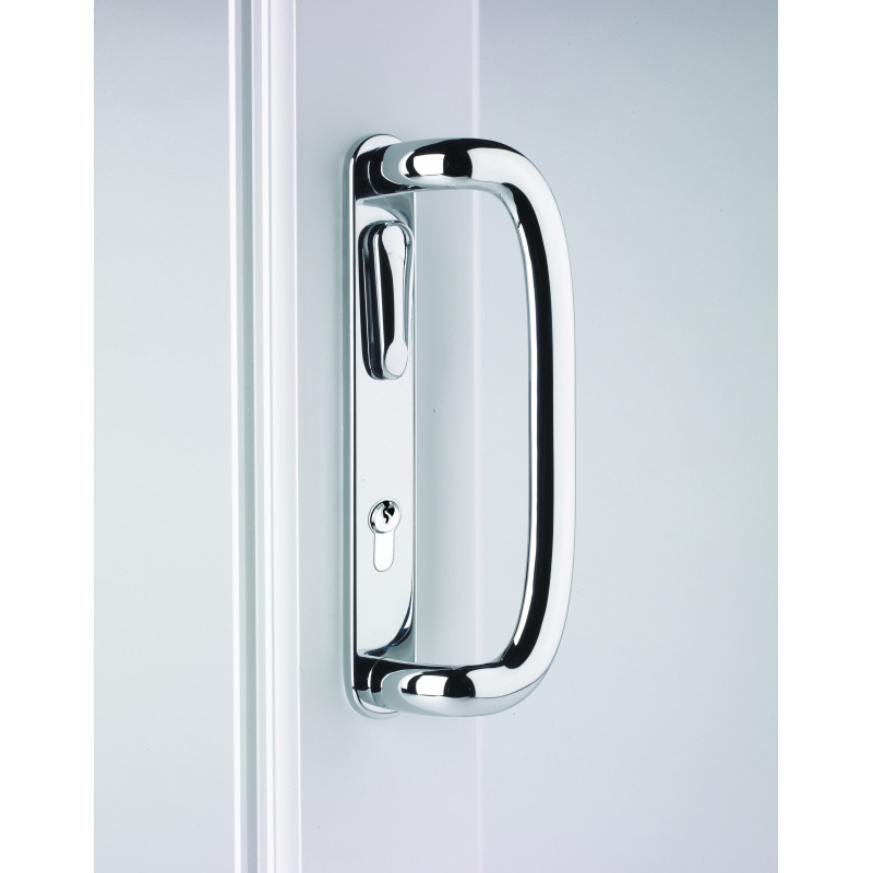 Pro Linea 92mm Pz Inline Locking Sliding Patio Door Handle Set Chrome Pro Linea 92mm Pz Inline Locking, Chrome Sliding Door Hardware