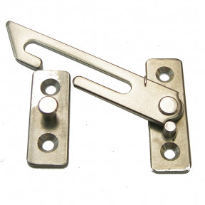 Concealed Stainless Steel Window Restrictor Short Arm Left Handed with Stud Plate